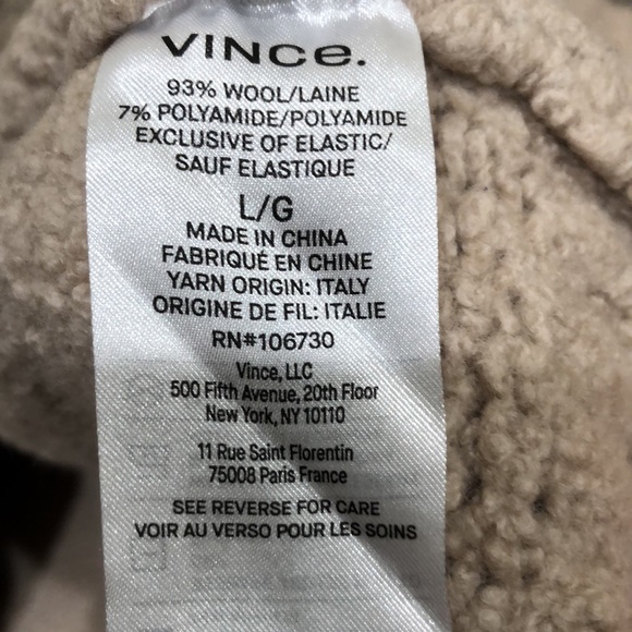 Vince Mock Neck Sweater Size Large Tan Wool Blend Pullover - Picture 7 of 10